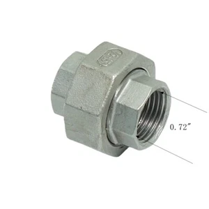1/2" NPT Threaded Hex Union 150 # Stainless Steel 304, Pipe Fitting - Picture 1 of 1