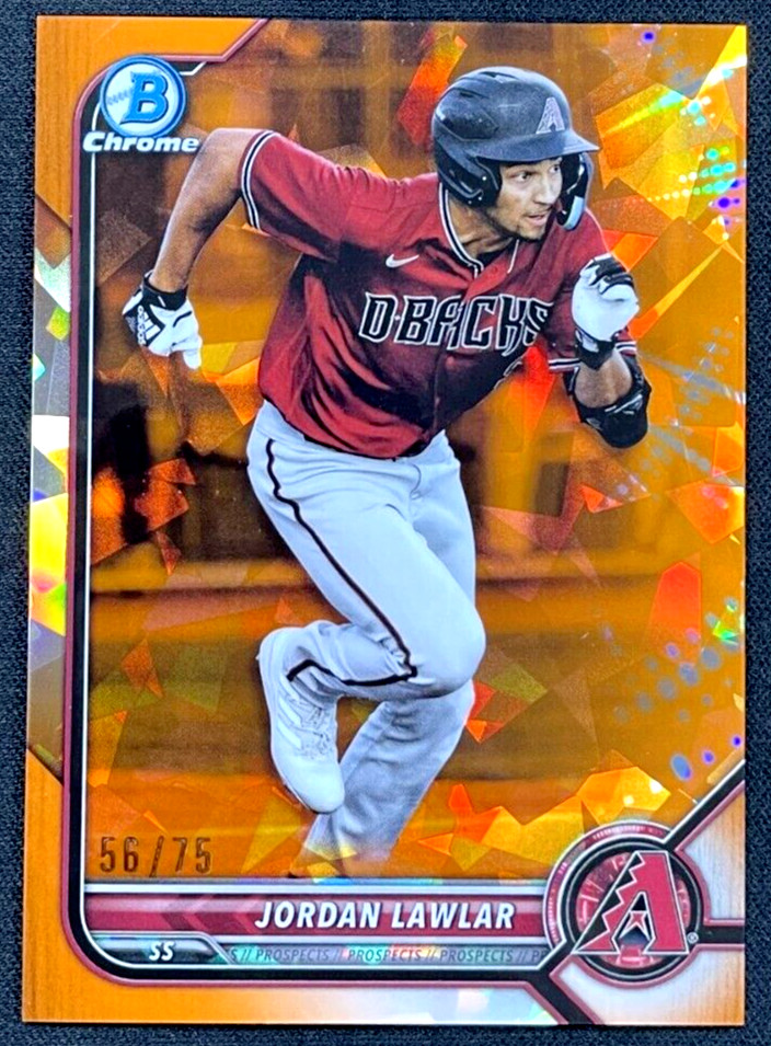 2022 Bowman Chrome Sapphire Jordan Lawlar Orange Ice Refractor /75 #BCP-235 MLB