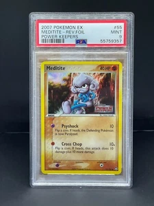 Pokemon Ex Power Keepers Meditite Reverse Holo PSA 9 MINT #55 - Graded Card - Picture 1 of 2