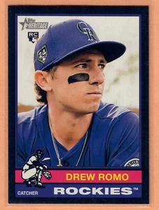 Topps Heritage Drew Romo Rookie 2025 negro/50 Rockies RC SP - Imagen 1 de 2