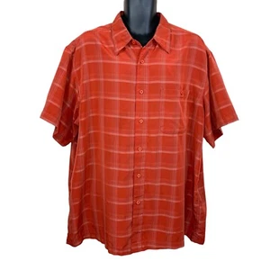 2x Mens Marc Edwards Brick Plaid Short Sleeve Shirt Button Down - Picture 1 of 9