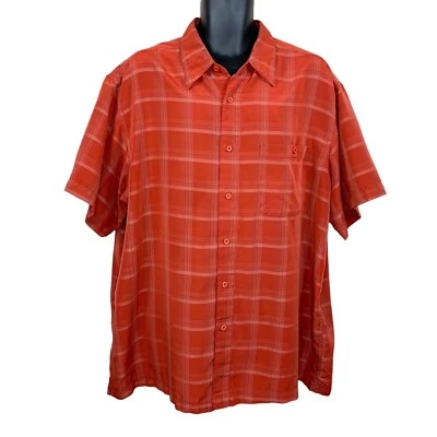 2x Mens Marc Edwards Brick Plaid Short Sleeve Shirt Button Down  - Image 1 of 4