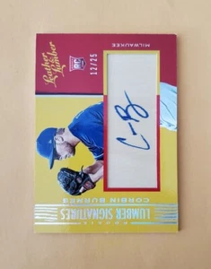 2019 Leather & Lumber Signatures Holo Silver /25 Corbin Burnes Rookie Auto RC SP - Picture 1 of 4