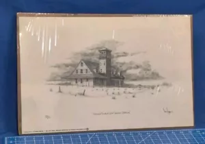 Vtg Louis Jones Print Virginia Beach Life-Saving Station Signed # 401/1000 42438 - Picture 1 of 8