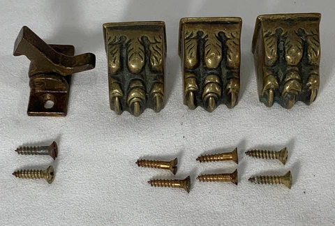 3 Vintage Antique Brass Lion Claw Table Clock  Feet 1 " Phyfe Style Decor + Cover