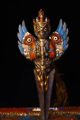 коллекционная тибетская бронзовая инкрустация драгоценный камень тяньчжу Ваджракилай Дхарма ваджвакилака ваджра - Изображение 1 из 4