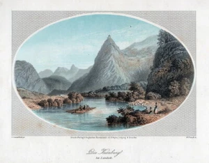 Landeck in Tirol: Die Kronburg, Stahlstich mit 2 Tonplatten um 1850 - Picture 1 of 1
