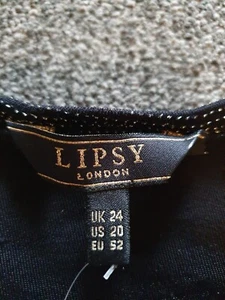 Lipsy London Glamorous Sparkly Black & Silver Metallic Dress Size UK 24 NEW - Picture 1 of 10