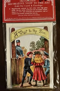 B Shackman Greeting Card Classics: Visit to the Zoo, Multi Fold Card 18" Long - Picture 1 of 4