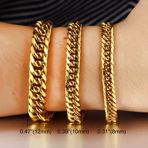 Panzerarmband Edelstahl Gold Panzerkette Herren Damen Unisex Armband - Bild 1 von 3