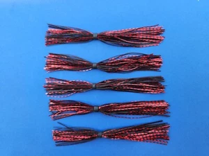 5 Red Chrome silicone skirt replacement material Tabs Spinner bait jig - Picture 1 of 1