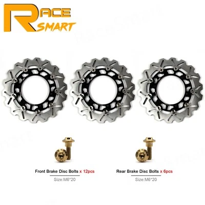 Rotores de disco de freno delanteros traseros + pernos para Yamaha XVZ1200 Venture Royale 1984-1987 Foto 1 de 4