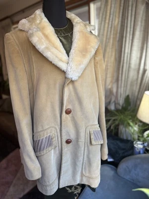 Vintage Cortefiel Corduroy Faux Fur Collar Jacket - Spain - Size 40 - Image 1 of 4