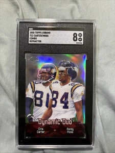 2000 Topps Chrome Combos Refractor #TC2 CHRIS CARTER/RANDY MOSS SGC 8! - Picture 1 of 10
