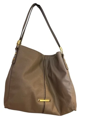 Bolso de Hombro Anne Klein Taupe Guijarro Herrajes Dorados Forro a Lunares Cartera Foto 1 de 4