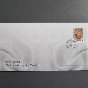 Alderney 2015 QE2 The Longest Reigning Monarch FDC - Bild 1 von 2