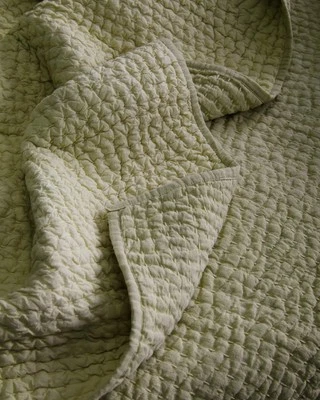 Edredón Quince Euro-Lino Algodón Puntada Talla Doble Color Oliva ~ Nuevo sin Etiquetas Foto 1 de 4