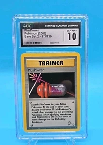 PlusPower, Pokémon, Base Set 2, CGC, Gem Mint 10, 113/130, 2000 - Picture 1 of 10