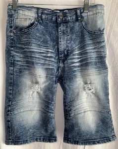 Mekka Jeansshorts 18 Jungen blau distressed Moto Style Stretch Fit - Bild 1 von 11