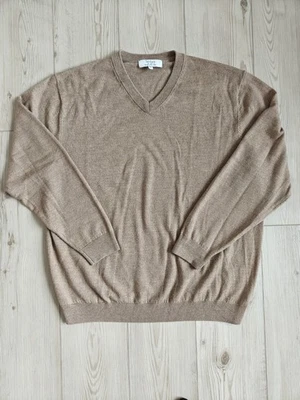 Turnbury Extra Fine Merino Wool Sweater Mens XL Brown  V-Neck Pullover - Image 1 of 4