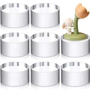 8 Pcs Acrylic Round Blocks for Display Clear Polished Blocks for Display Clea... - Picture 1 of 6