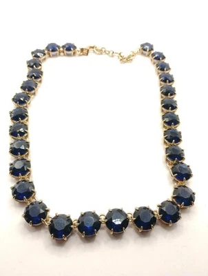 Ожерелье BR Banana Republic 18 дюймов золотистое с синими гранеными камнями из искусственного сапфира - Изображение 1 из 4