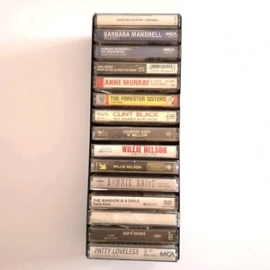 Country Cassette Tape Lot 15 Reba Garth Brooks Mandrell Bonnie Willie w/case - Picture 1 of 1