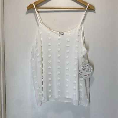 Nuevo con etiquetas Top Camisola Naif Para Mujer Talla XL Punto Marfil Transparente Boho Playa Costa Resort Foto 1 de 4