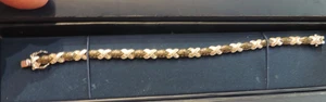 925 STERLING SILVER BRACELET JTV 2 TONE 7.5" LONG NEW OLD STOCK - Picture 1 of 2
