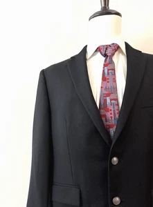 Joseph Abboud Loro Piana Suit Jacket Blazer 42S Short Black Wool Super 120's Euc - Picture 1 of 10