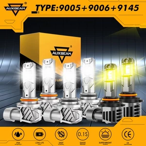 For Dodge Charger 2006 2007-2009 AUXBEAM LED Headlights+Fog Light 6500K 3000K 6X - Picture 1 of 12