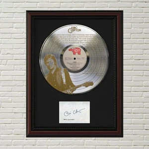 Eric Clapton - Wonderful Tonight Silver LP Framed Signature Card Display - Picture 1 of 3