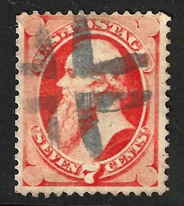 Sc #149 Nice Crossroads Fancy Cancel 7 Cent Stanton Banknote 1871 $100 US 55B23 - Picture 1 of 2