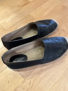 Coach Black Leather Logo Print Women’s Loafers Shoes Size 7B - Picture 1 of 10