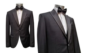 Festliche Herren Anzug mit Weste und Fliege Smoking Gr.60 Schwarz - Bild 1 von 10