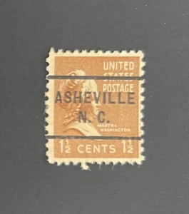 Asheville, North Carolina Type 255 Precancel - 1½ cents Prexie - U.S. #805 - NC - Picture 1 of 1