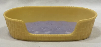 Vintage 1993 Kenner Littlest Pet Shop Yellow and Purple Plastic Dog Bed - Image 1 of 2
