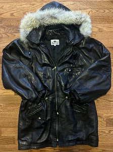 Buttery soft Lambskin Black Leather Jacket FOX fur collar Medium Damselle NY - Picture 1 of 7