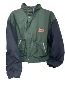 Vintage Fila Sport Jacket Size Medium Green And Black Color - Picture 1 of 16