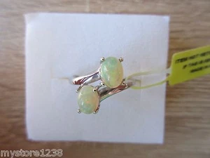 Anillo de ópalo Welo etíope platino superpuesto plata de ley talla 5, 6 opción - Imagen 1 de 7