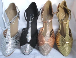 Ladies Black, Silver, Gold, Tan Ballroom, Latin, Salsa Dance Shoes - Sizes 3-8.5 - Picture 1 of 5