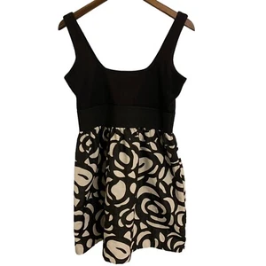 Necessary Objects Sleeveless Fit Flare Dress Black & White Geometric Large USA - Picture 1 of 3