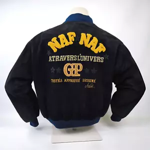 Chaqueta de cuero Naf Naf negra GP talla L gamuza vintage - Imagen 1 de 13