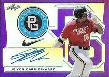 2016 Leaf Metal Perfect Game Etched Purple Je'Von Carrier-Ward Autograph #5/10