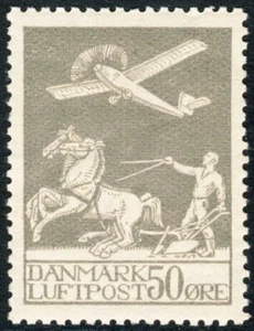 DANIMARCA 1929 SC-C4, VF MLH* posta aerea 50 minerali! scv $130,00 *francobolli baia* - Foto 1 di 2