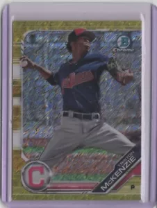 Bowman Chrome Prospects Gold Shimmer Refractors Triston McKenzie 33/50 2019 - Imagen 1 de 2