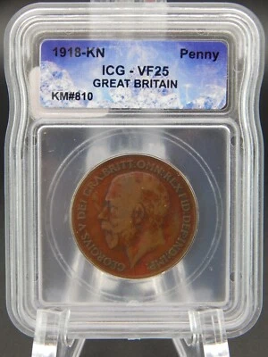 1918-KN Great Britain Penny ICG VF 25 - ICECUBE HOLDERS (BT861) - Image 1 of 4
