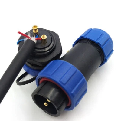 SP21 30A 2Pin Bulkhead Connector Plug Socket,LED Power Cable Wire Connector - Image 1 of 4