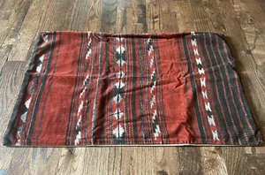Pottery Barn Marian Printed Velvet Lumbar Pillow Cover 16x26 Rustic Cabin Red - Picture 1 of 6