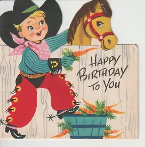 VTG 1960's Birthdays Cards, 3, Cowboy theme - Picture 1 of 9